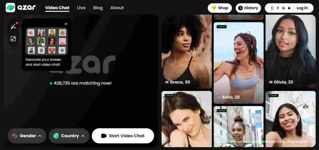 Azar – Video Chat is alternative for omegle on android